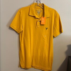 NWT American Eagle Outfitters Yellow Polo Shirt Classic Design
